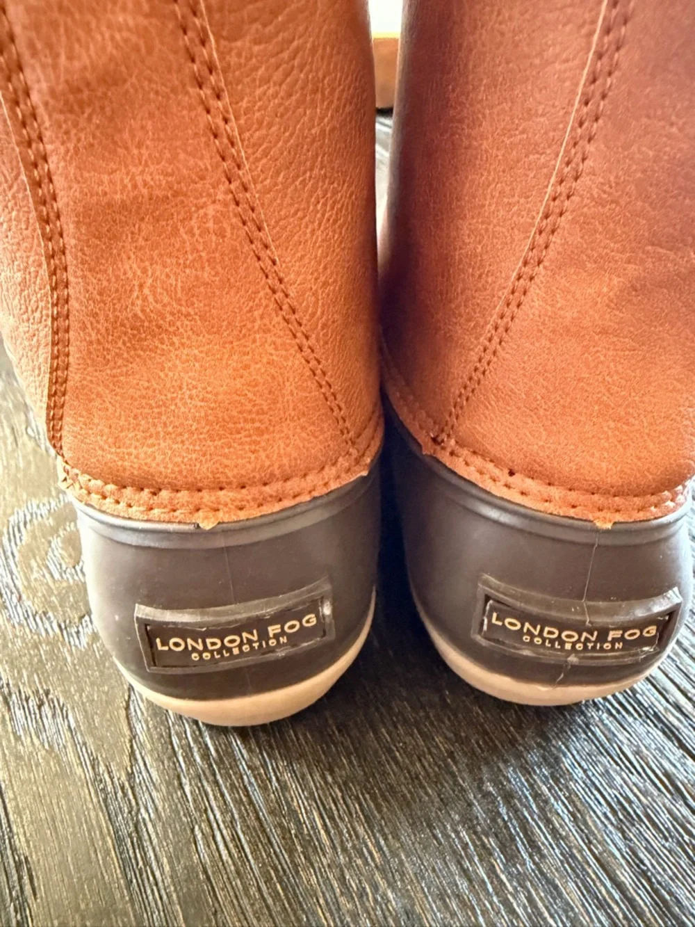 London Fog Seth Duck Boots Men Cognac Brown Rain/Snow Sizes 11 Men’s
